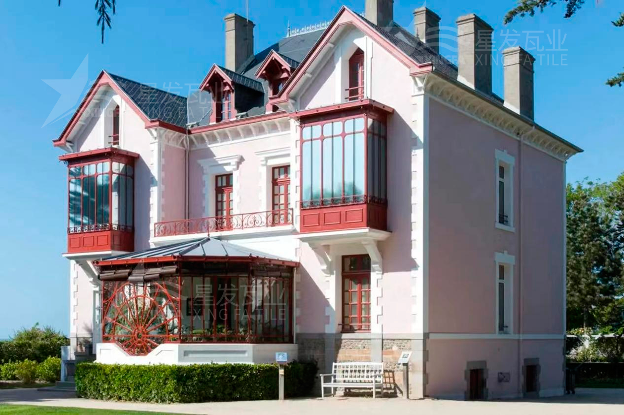 別墅搭建合成樹脂瓦的外觀效果圖大賞，極具美觀裝飾性！
