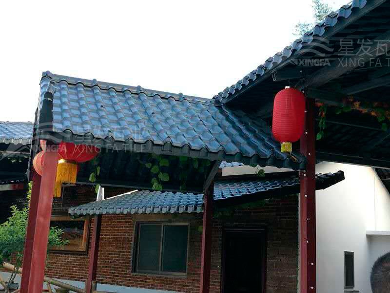 園林建筑搭建樹(shù)脂瓦涼亭，將景觀與藝術(shù)融合，別具一格！